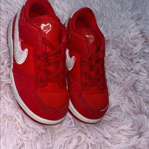 Nike Kids Red and White Sneakers